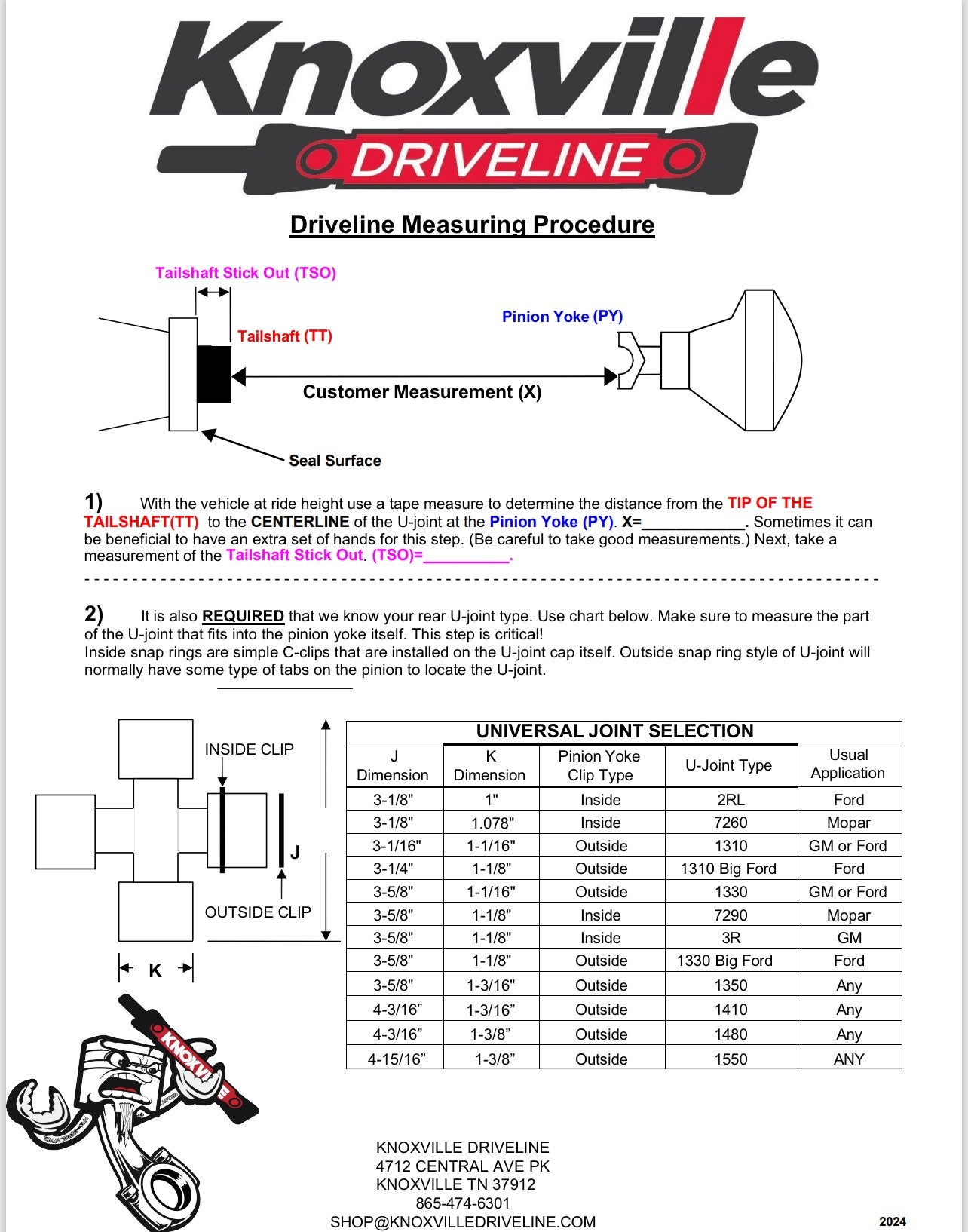 CUSTOM DRIVESHAFT - KNOXVILLE DRIVELINE